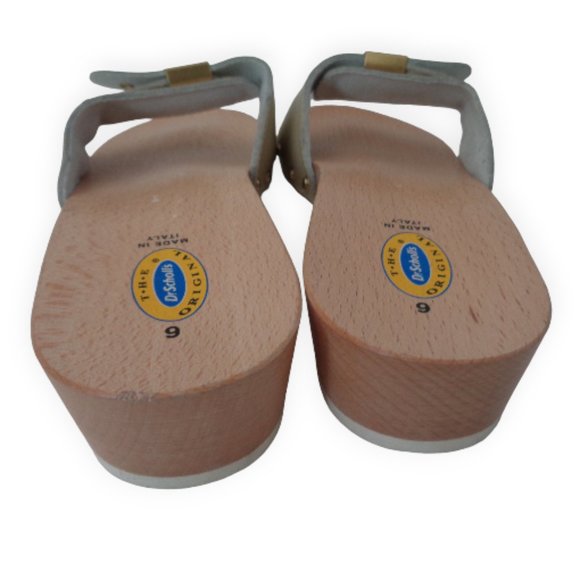 DR SCHOLL'S US 6M Light Gold classic exercise Sandals Shoes made in ItALY!  NEW - Picture 3 of 8